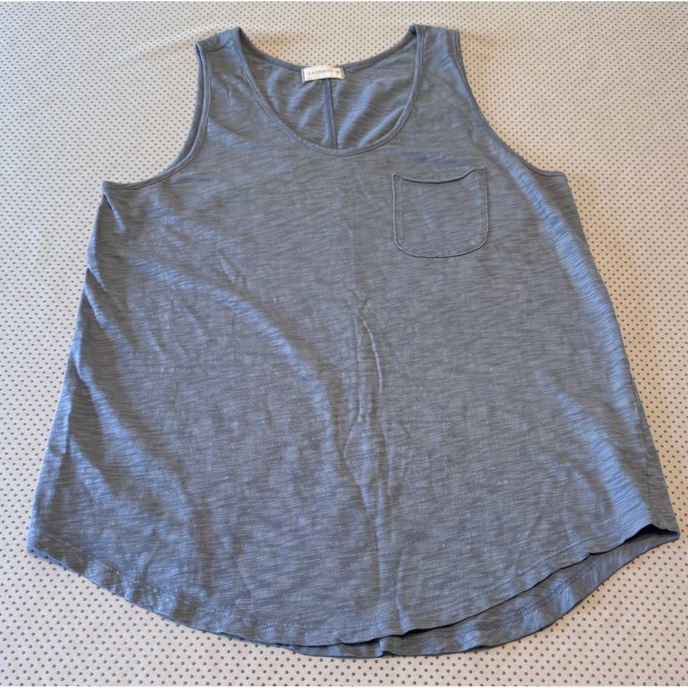 Alternative Apparel Organic Cotton Slub Tank Top Blue Gray Pocket Women's Medium